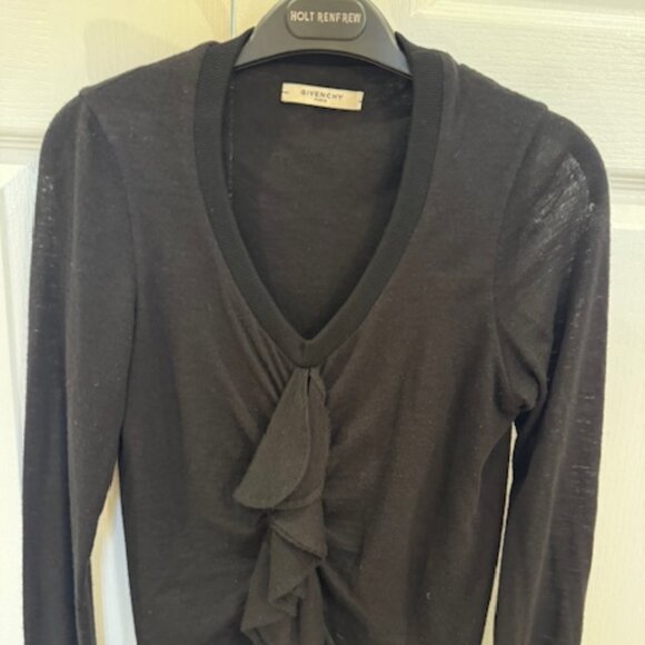 Givenchy ruffled front V-neck sweater - Picture 1 of 5
